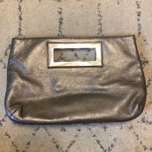 Michael Kors Metallic Silver Clutch